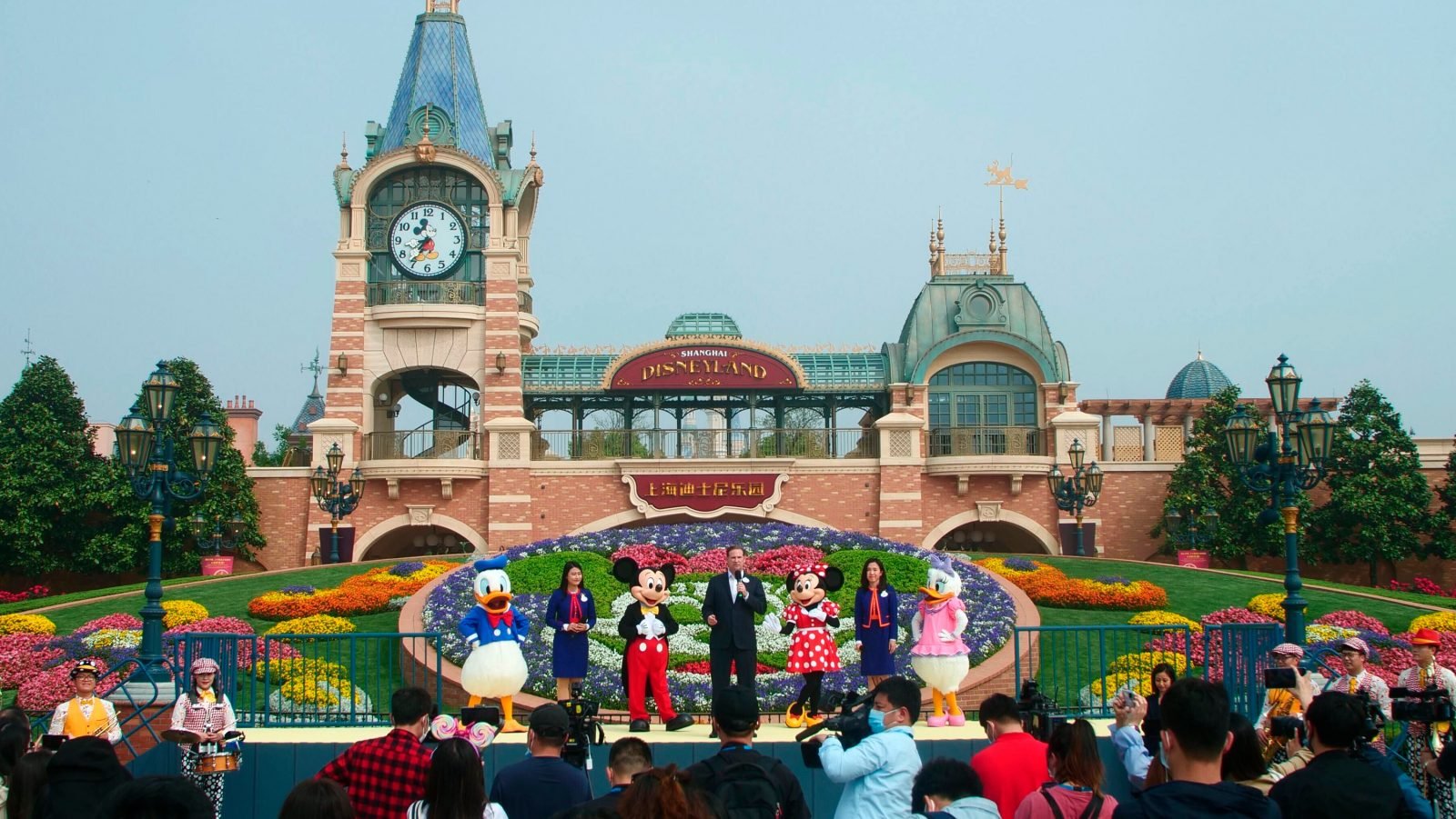 Entrance to Disneyland Shanghai with characters